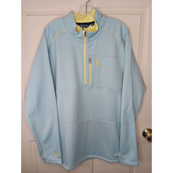 Local Boy Outfitters 1/4 Zip Pillover Men's XL Blue Yellow Zip Pockets EUC - Picture 1 of 9